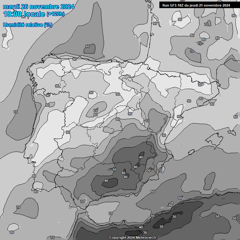 Modele GFS - Carte prvisions 