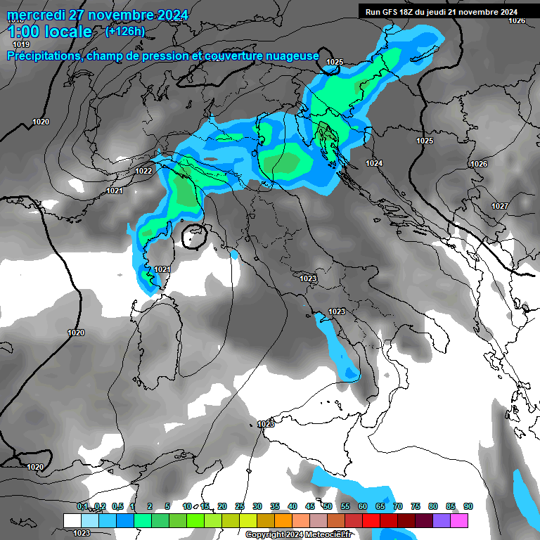 Modele GFS - Carte prvisions 