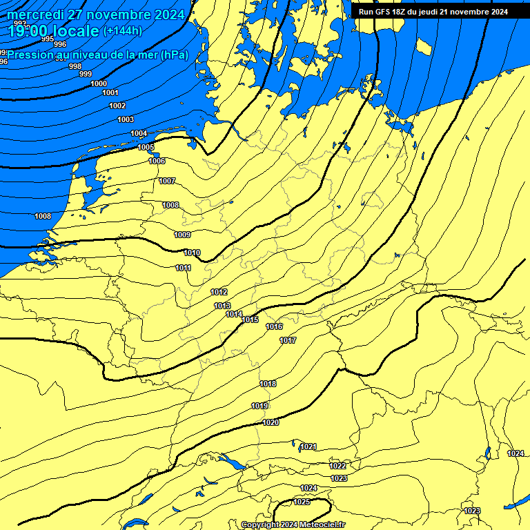 Modele GFS - Carte prvisions 