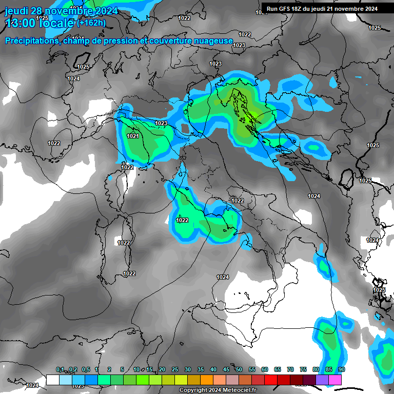 Modele GFS - Carte prvisions 