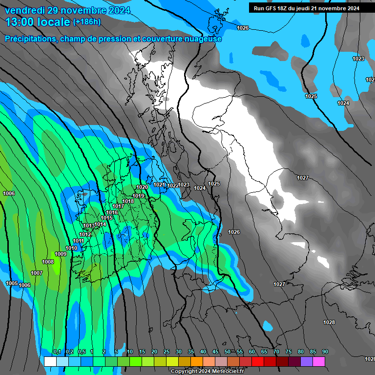 Modele GFS - Carte prvisions 