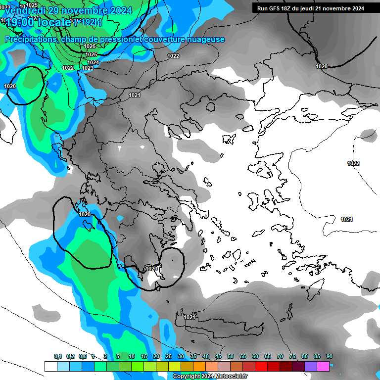 Modele GFS - Carte prvisions 