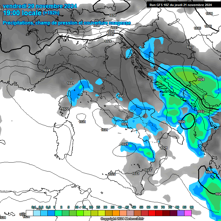 Modele GFS - Carte prvisions 