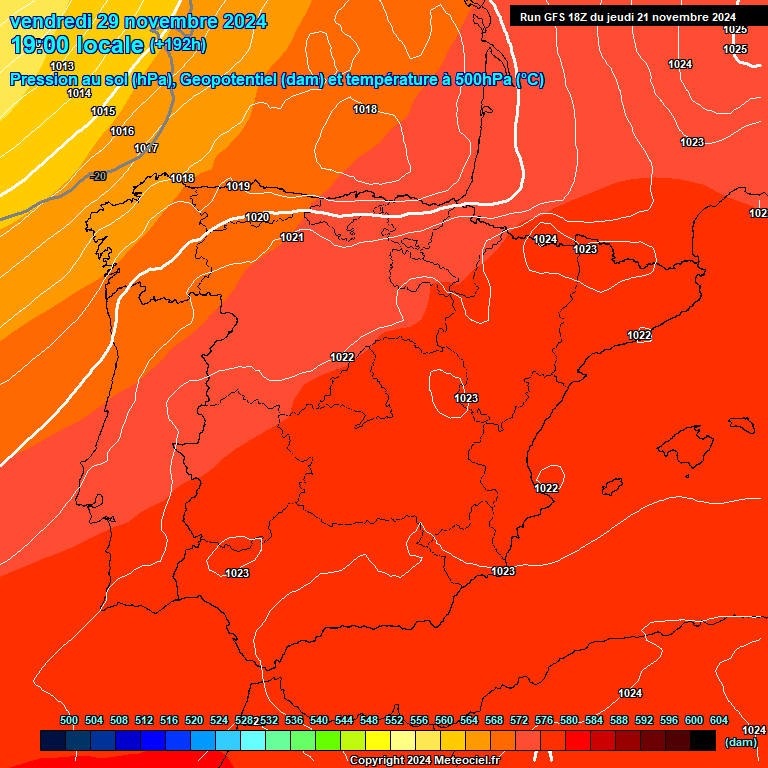 Modele GFS - Carte prvisions 