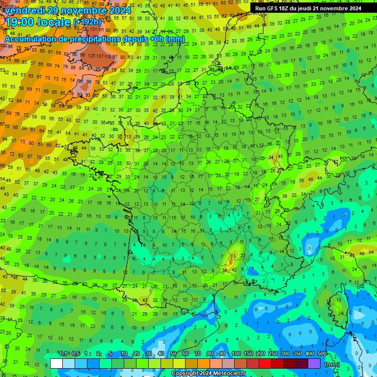 Modele GFS - Carte prvisions 