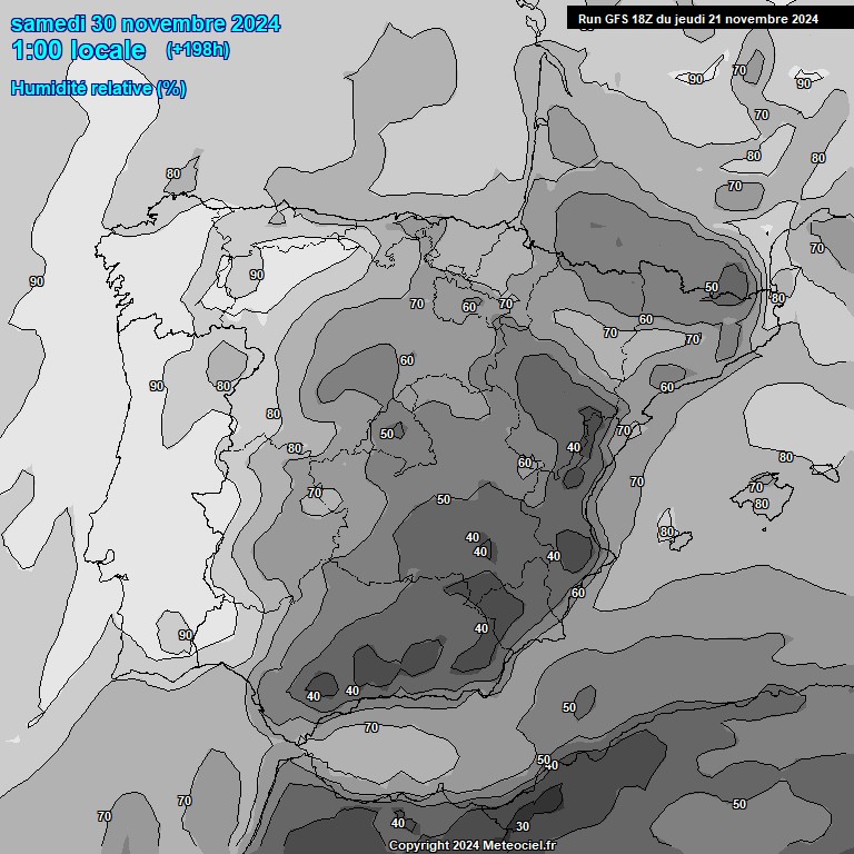 Modele GFS - Carte prvisions 