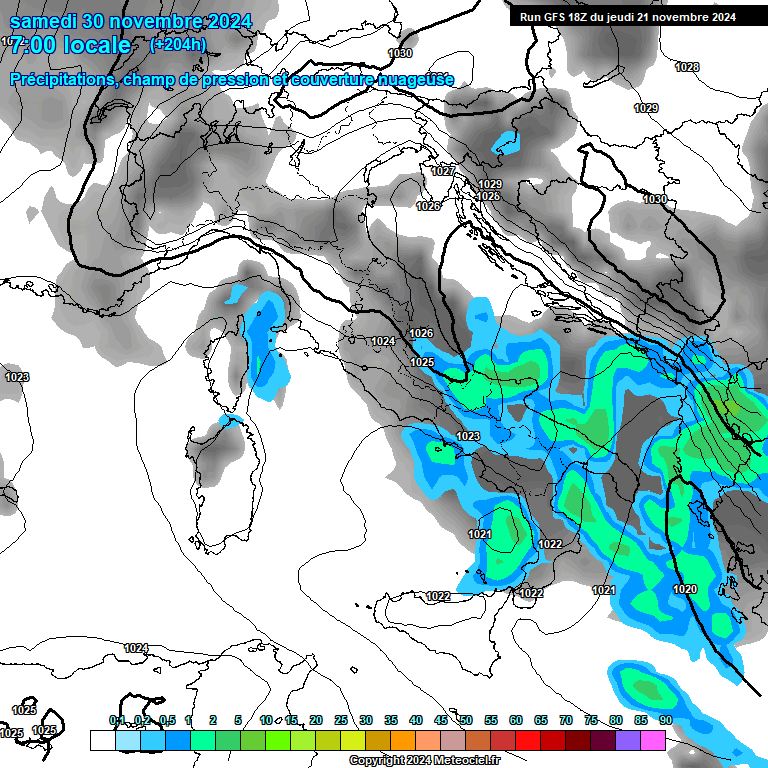 Modele GFS - Carte prvisions 