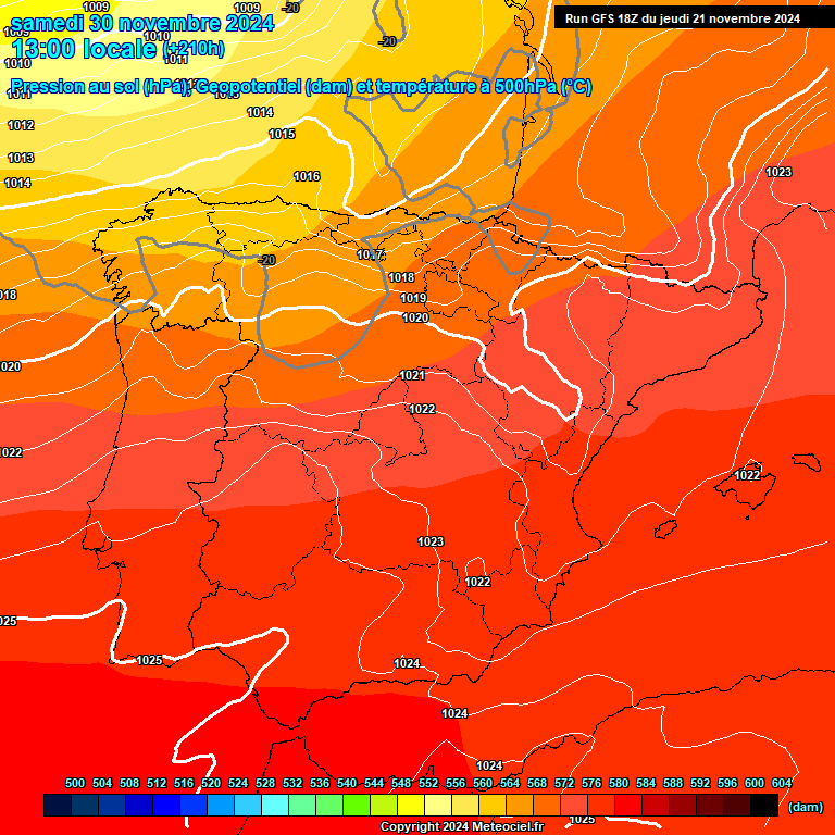 Modele GFS - Carte prvisions 