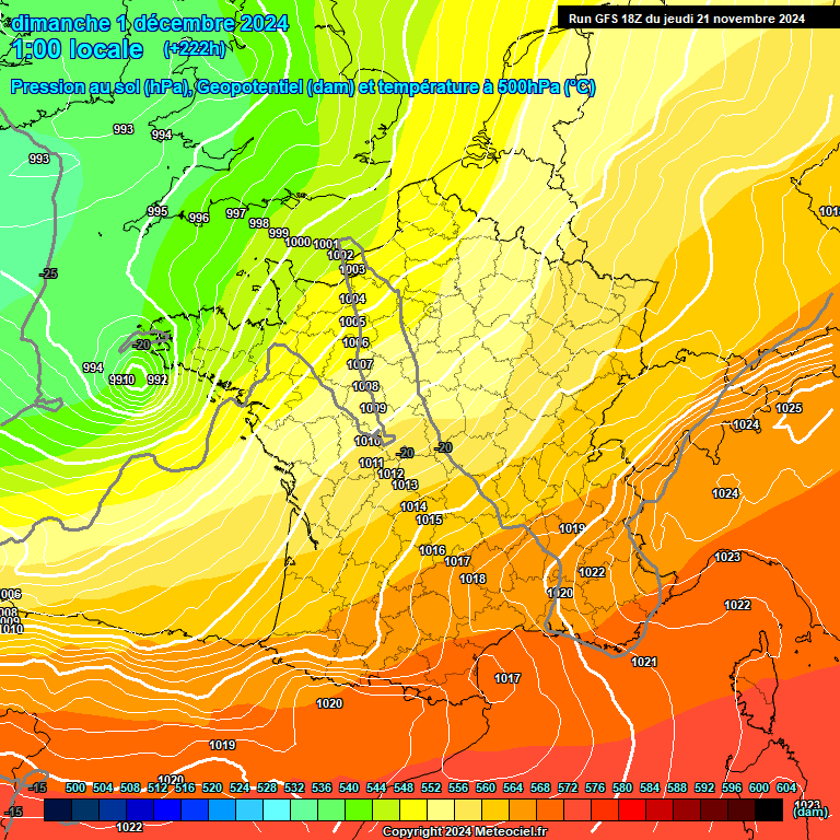 Modele GFS - Carte prvisions 