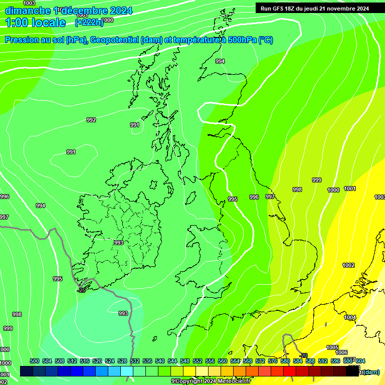 Modele GFS - Carte prvisions 