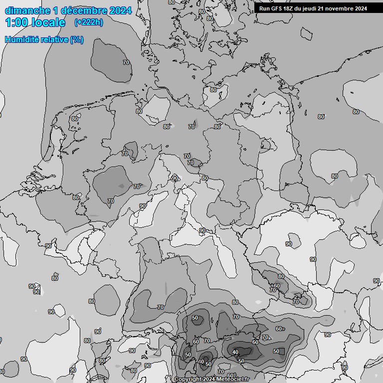 Modele GFS - Carte prvisions 