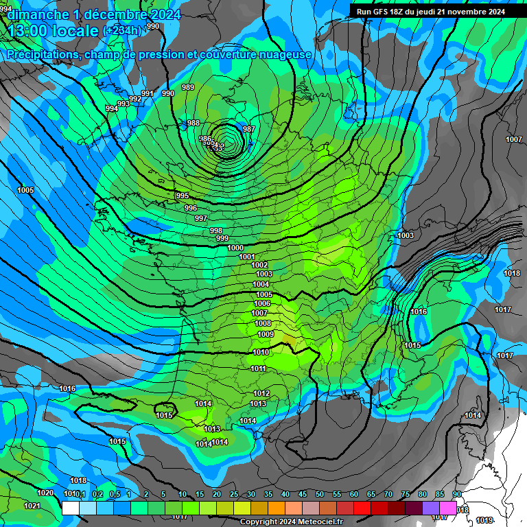 Modele GFS - Carte prvisions 