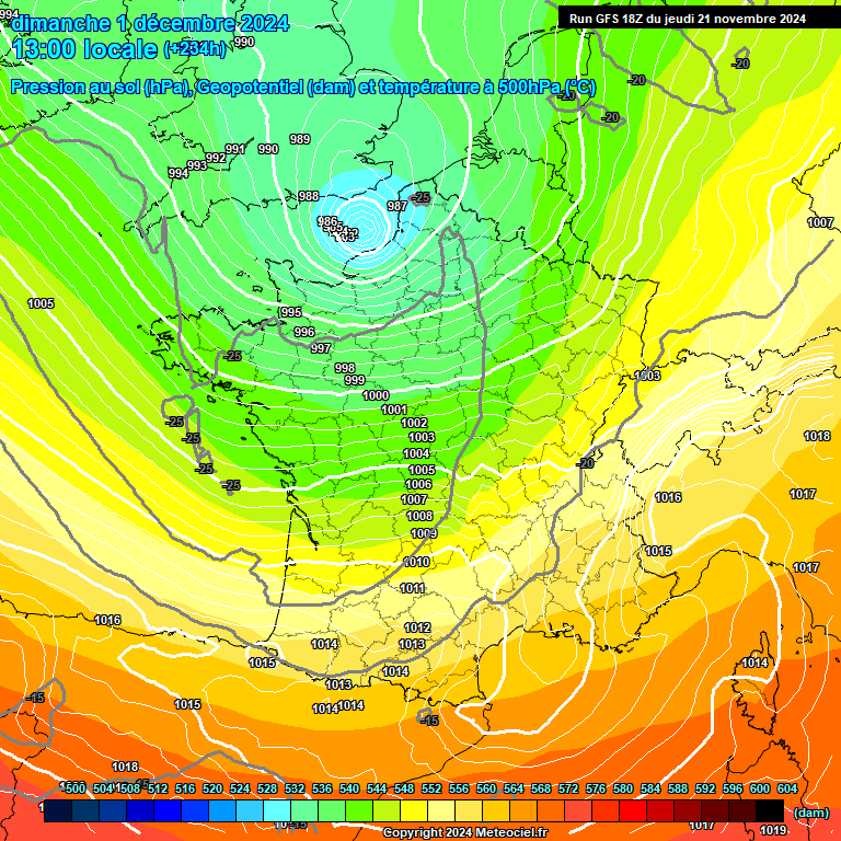 Modele GFS - Carte prvisions 