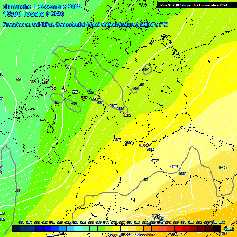 Modele GFS - Carte prvisions 