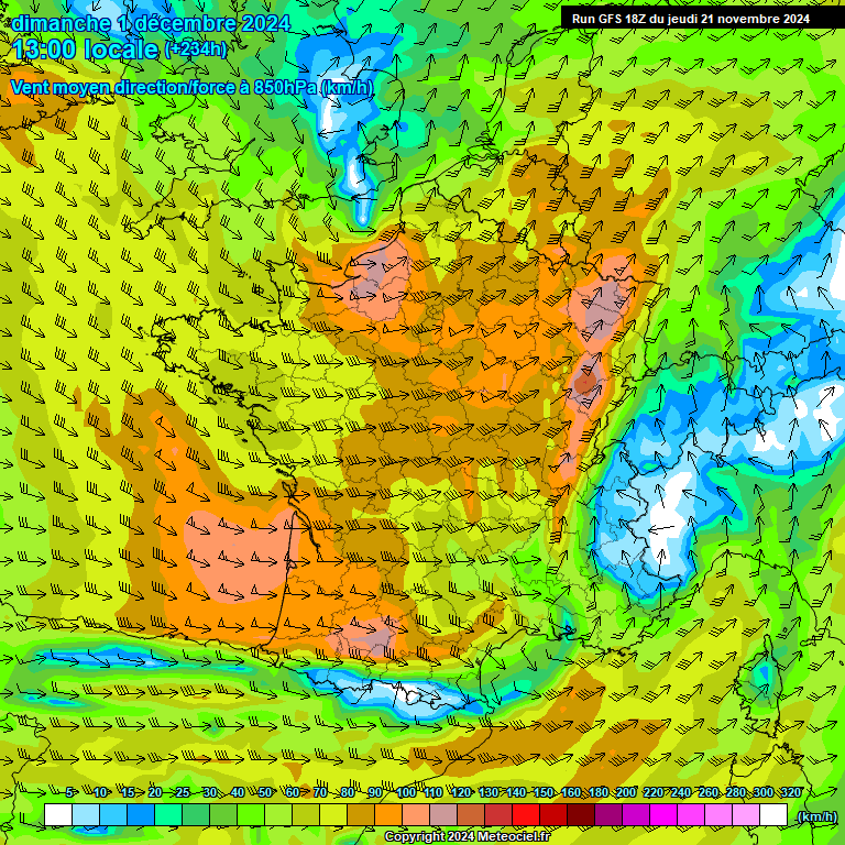 Modele GFS - Carte prvisions 