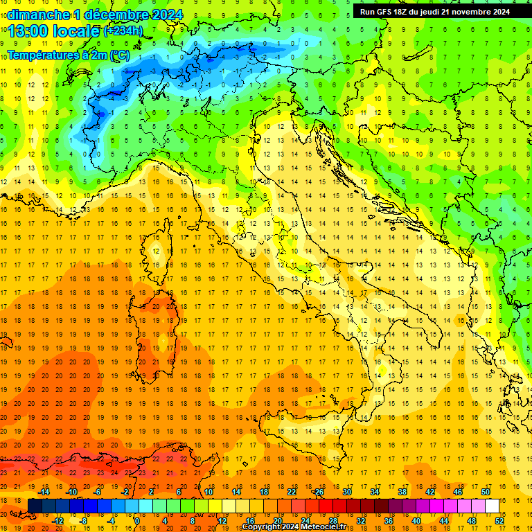 Modele GFS - Carte prvisions 