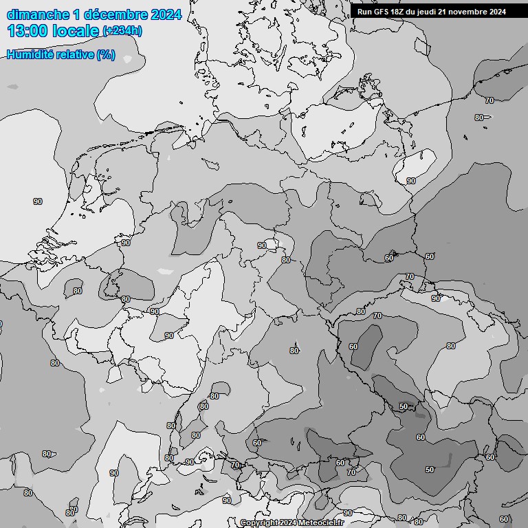 Modele GFS - Carte prvisions 