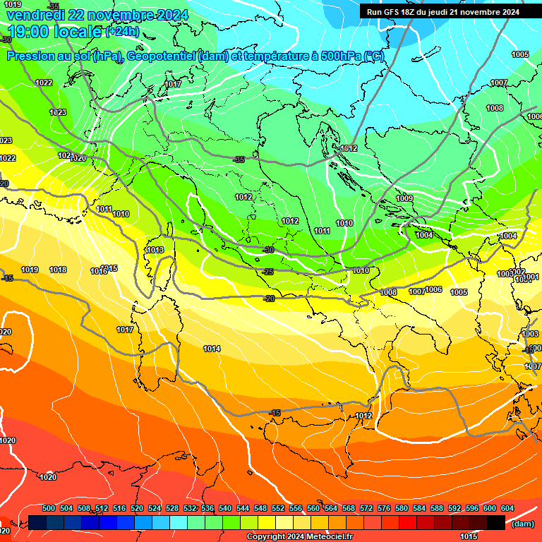 Modele GFS - Carte prvisions 