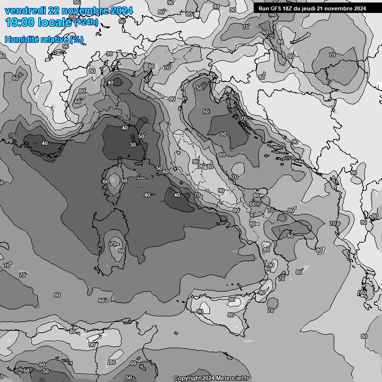 Modele GFS - Carte prvisions 