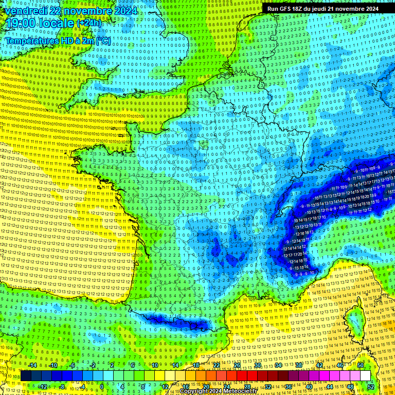 Modele GFS - Carte prvisions 