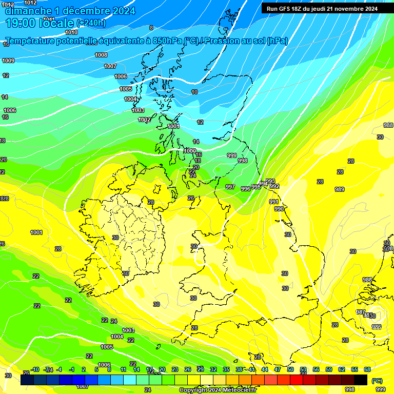 Modele GFS - Carte prvisions 