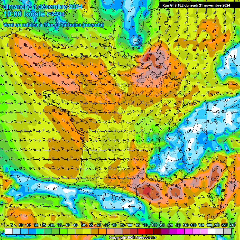 Modele GFS - Carte prvisions 