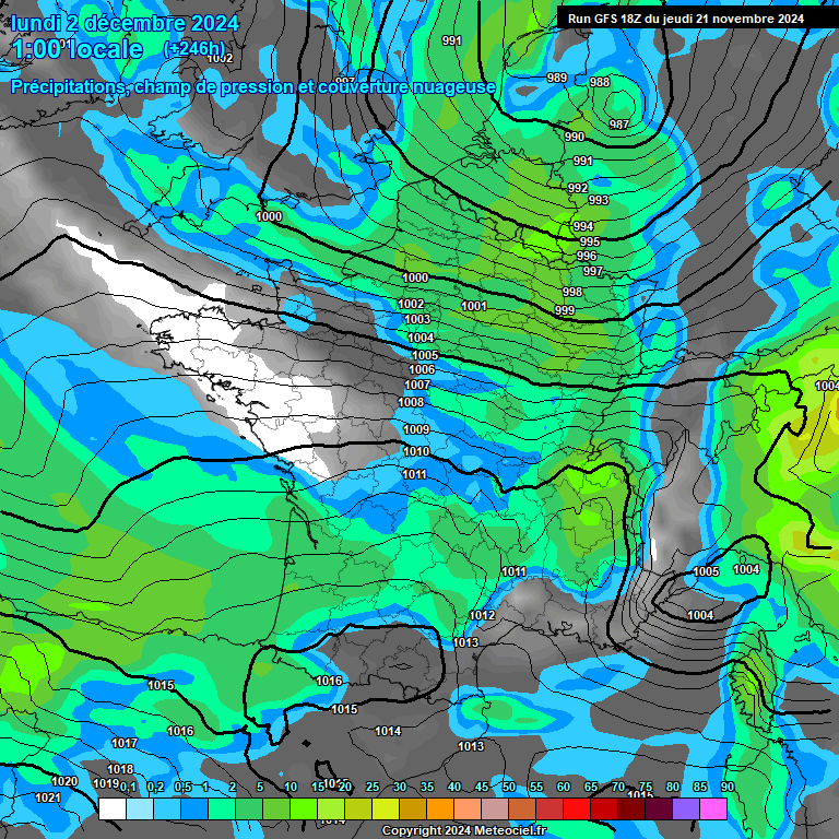 Modele GFS - Carte prvisions 