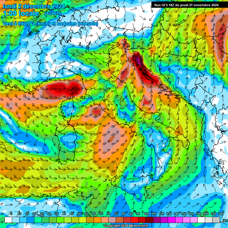 Modele GFS - Carte prvisions 