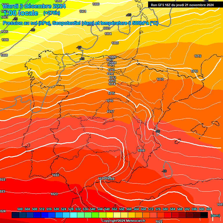 Modele GFS - Carte prvisions 