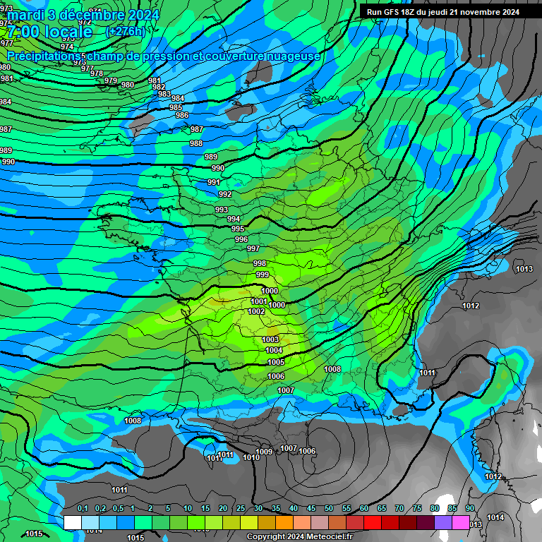 Modele GFS - Carte prvisions 