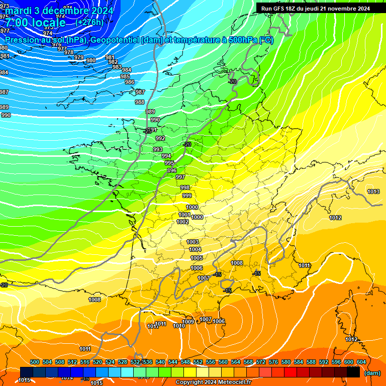 Modele GFS - Carte prvisions 