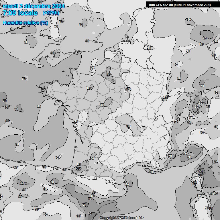 Modele GFS - Carte prvisions 