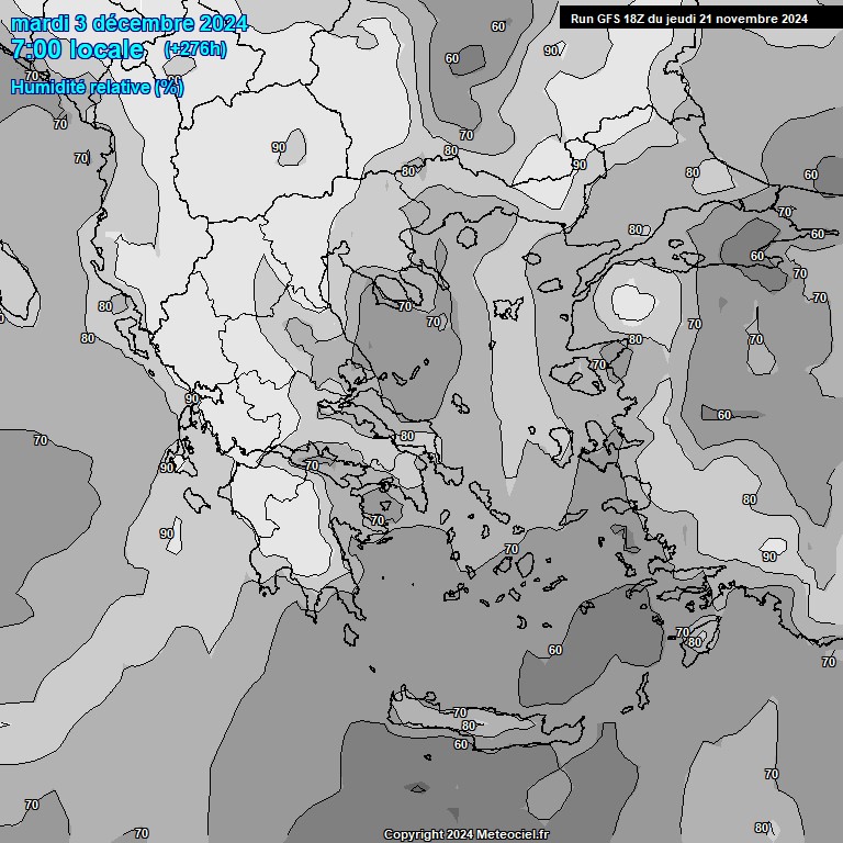 Modele GFS - Carte prvisions 