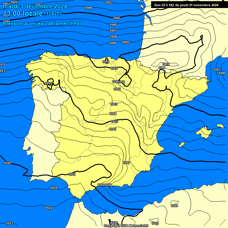 Modele GFS - Carte prvisions 