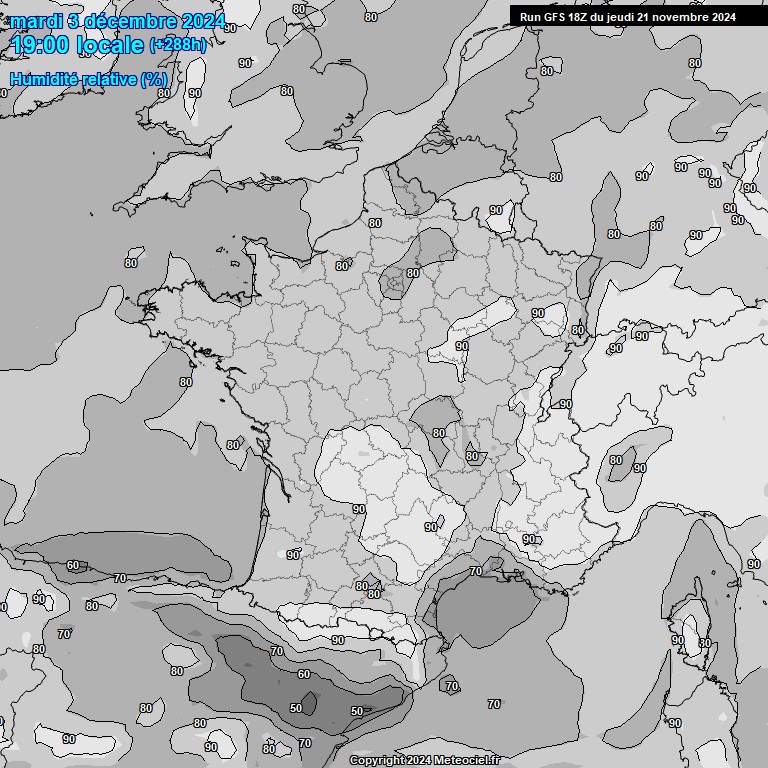 Modele GFS - Carte prvisions 