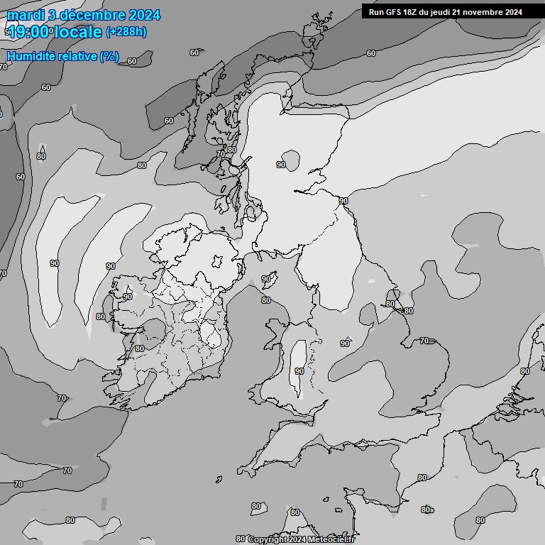 Modele GFS - Carte prvisions 