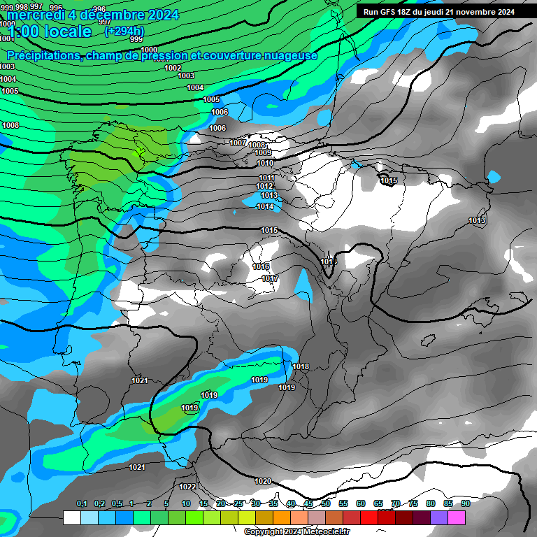 Modele GFS - Carte prvisions 