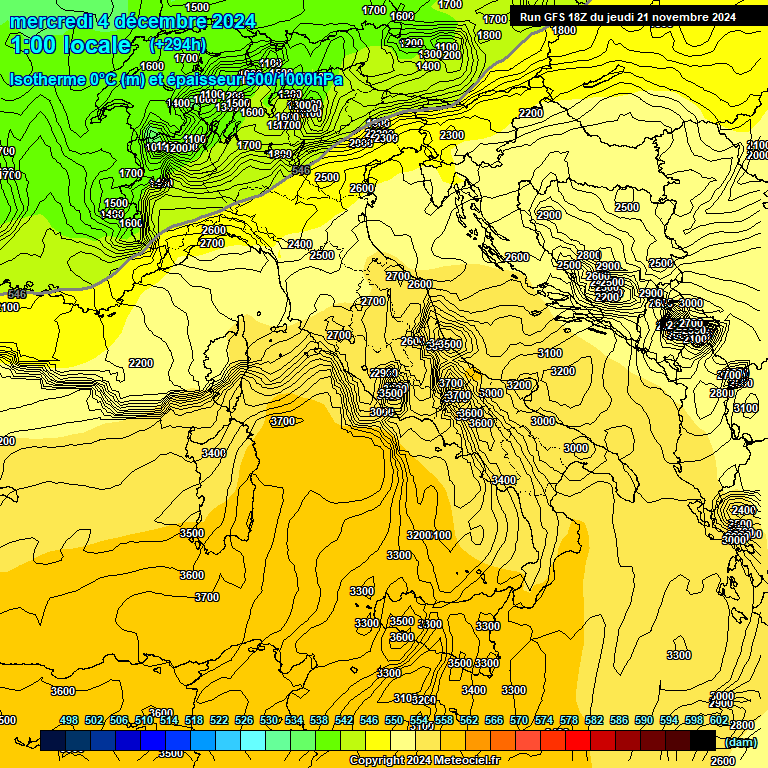 Modele GFS - Carte prvisions 