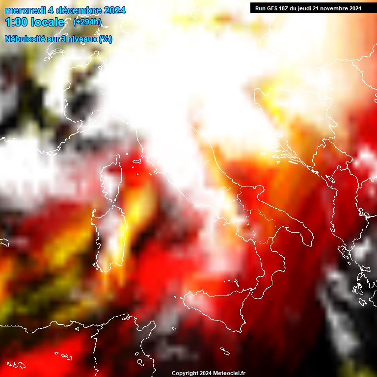 Modele GFS - Carte prvisions 