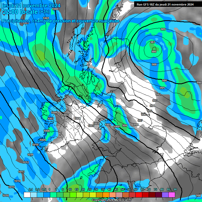 Modele GFS - Carte prvisions 