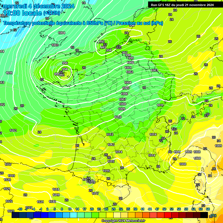 Modele GFS - Carte prvisions 