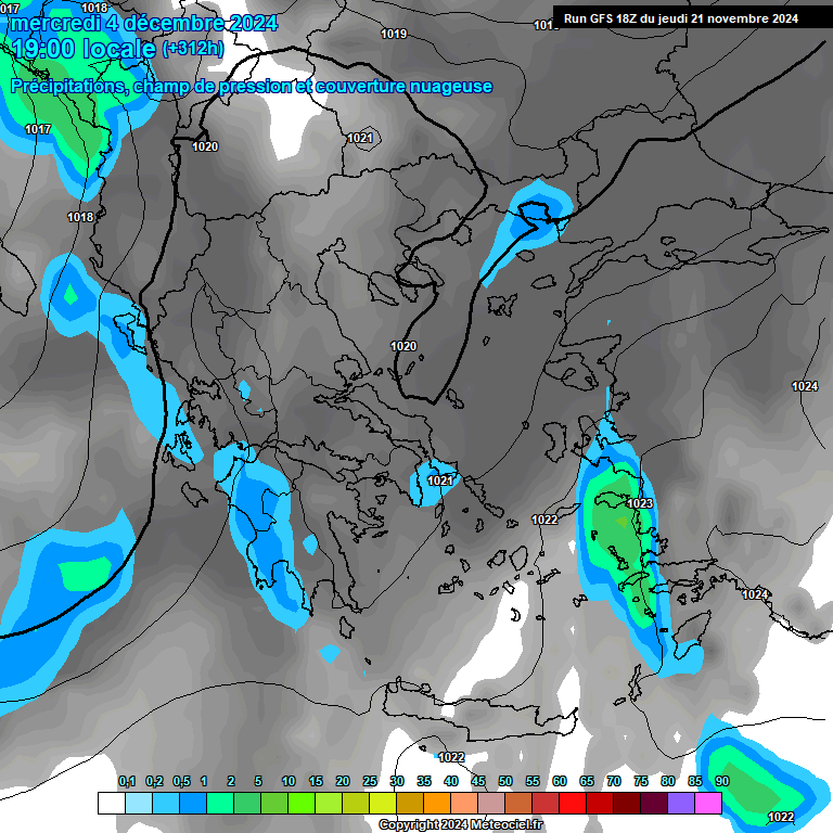 Modele GFS - Carte prvisions 