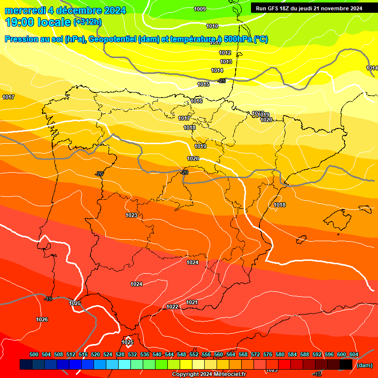 Modele GFS - Carte prvisions 