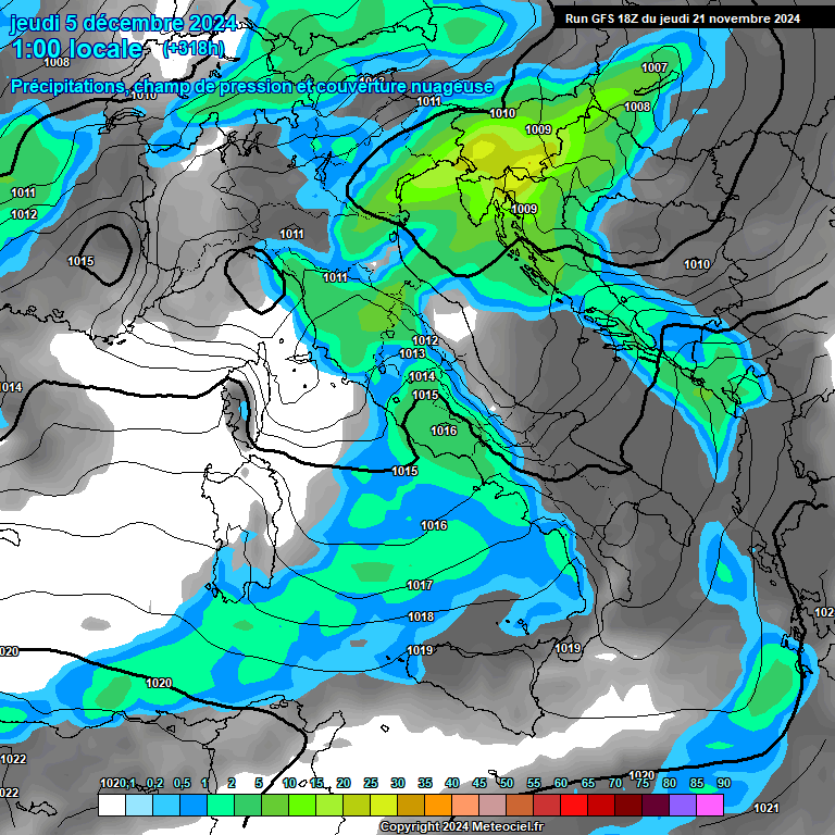 Modele GFS - Carte prvisions 