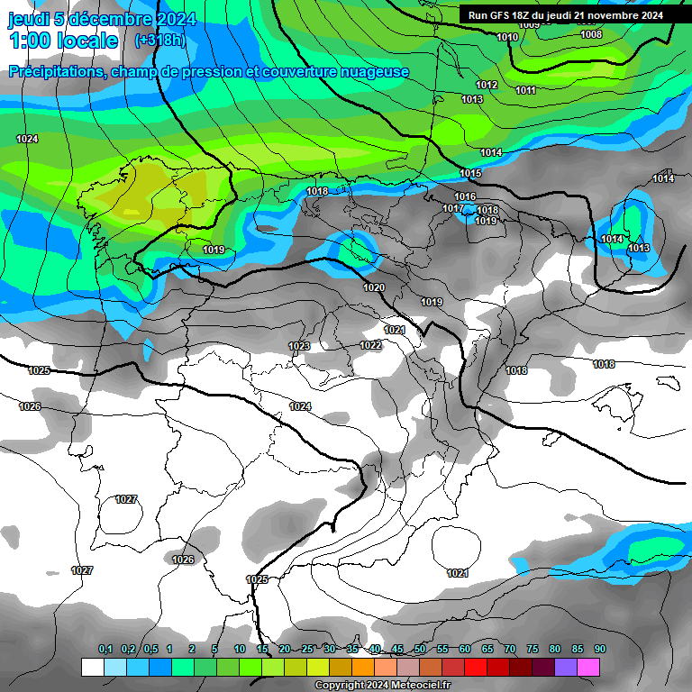 Modele GFS - Carte prvisions 