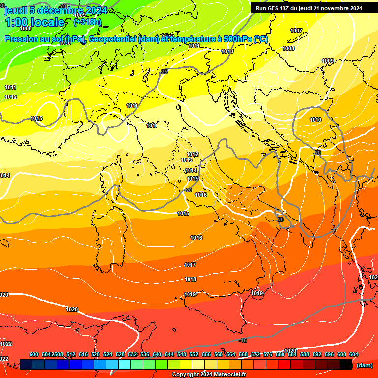 Modele GFS - Carte prvisions 