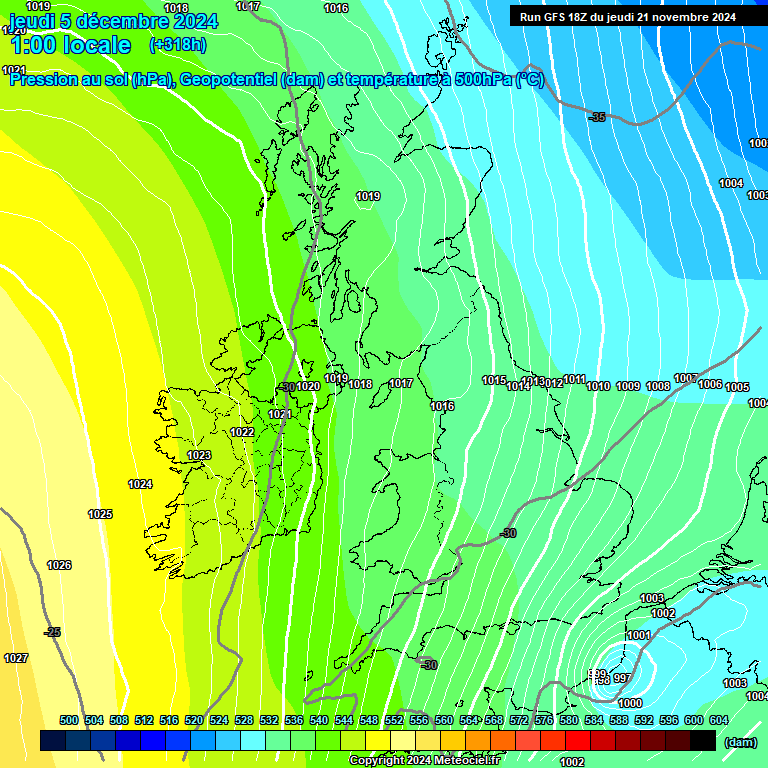 Modele GFS - Carte prvisions 