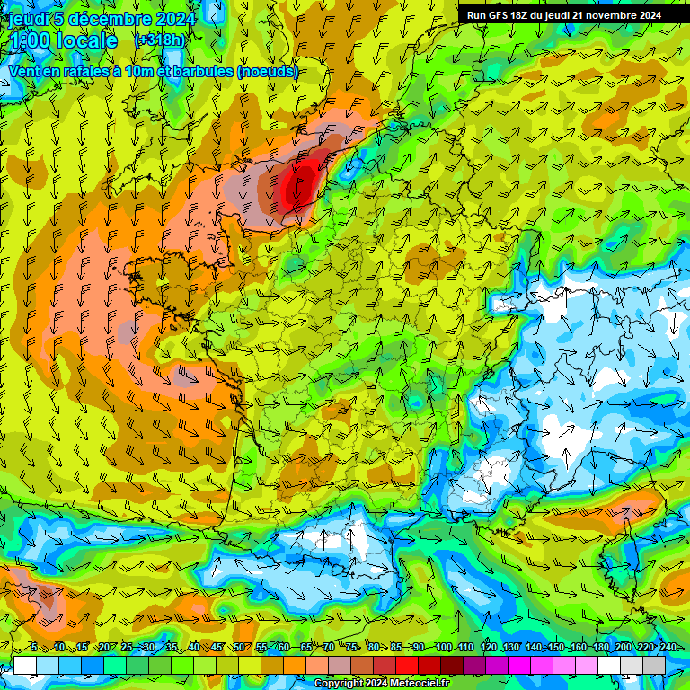 Modele GFS - Carte prvisions 