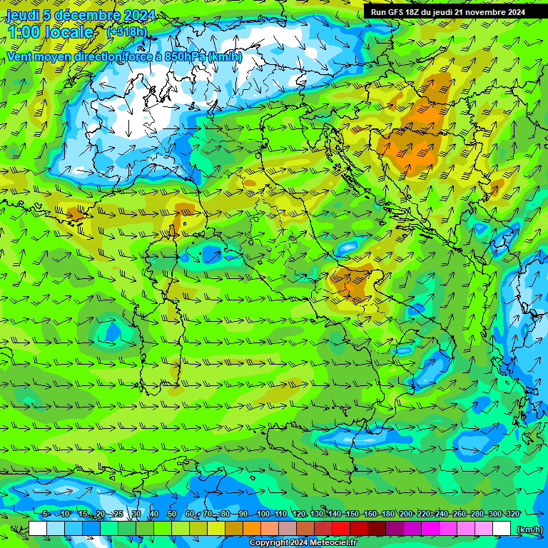 Modele GFS - Carte prvisions 