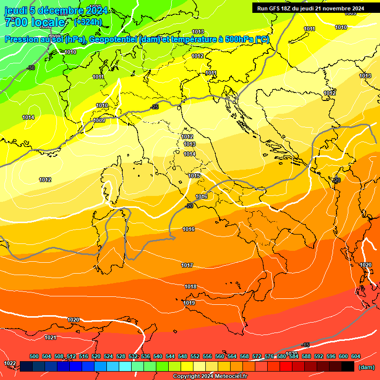 Modele GFS - Carte prvisions 